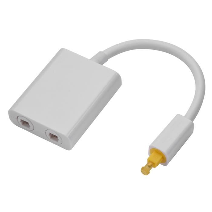 Adaptateur Séparateur Toslink 1 Mâle Vers 2 Femelles - Câble Audio Optique Numérique - Pour Diviser Un Signal Optique