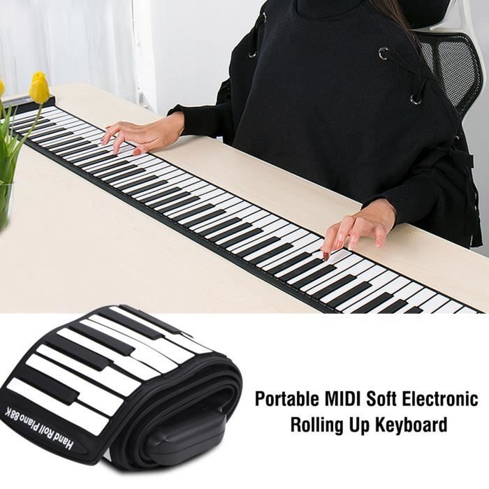Piano Numérique Pliable Kime 88 Touches - Clavier Semi-Lesté Bluetooth Avec Pédale, Sac Et Support