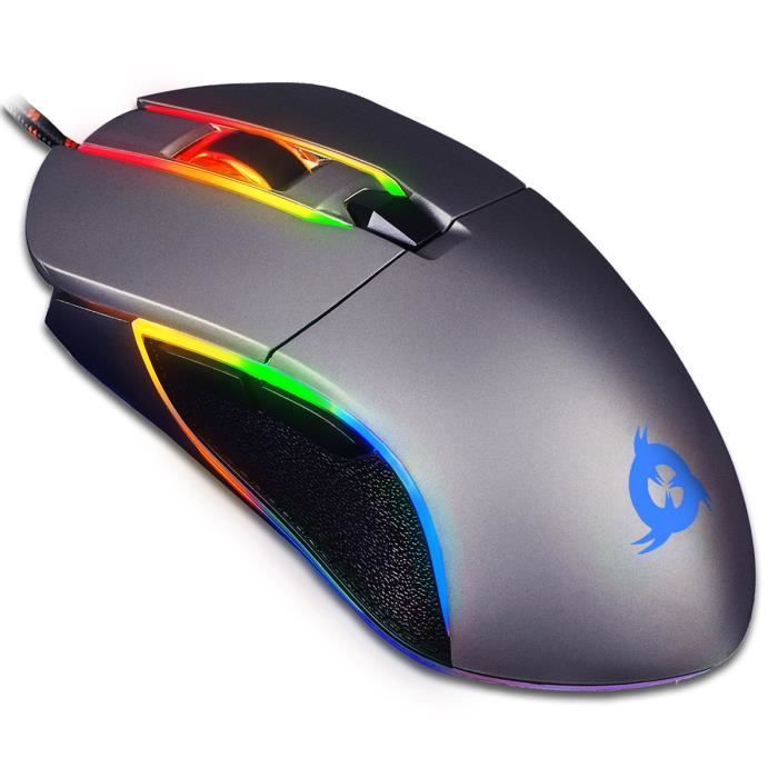 KLIM Aim Souris Gamer RGB 7000 DPI - Souris Ambidextre Ergonomique RGB  Chroma pour Ordinateur - Souris PS4, PC Portable et de Bureau - Cdiscount  Informatique