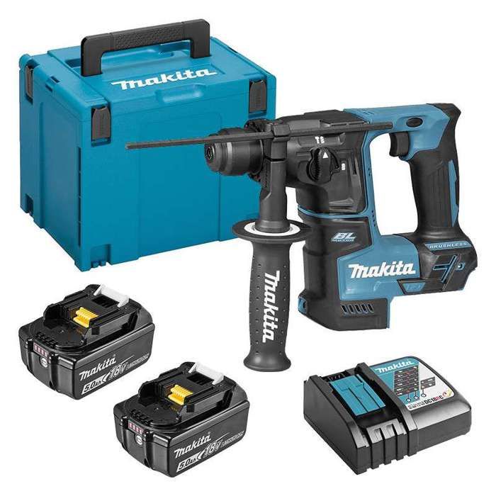 Perforateur MAKITA SDS-Plus 12V CXT - 2 batteries BL1040B 4.0Ah - 1 chargeur rapide DC10SA HR166DSMJ