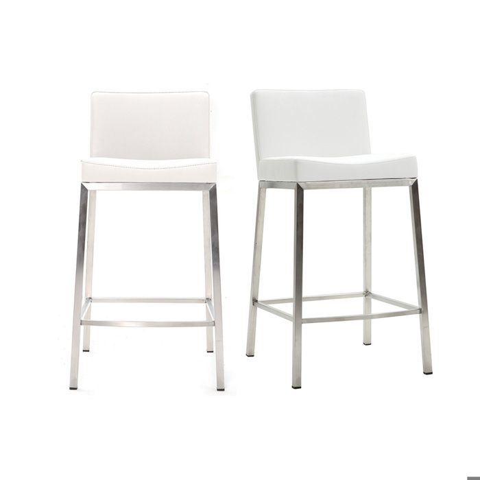 Miliboo - Tabourets design blanc H66 cm (lot de 2) EPSILON