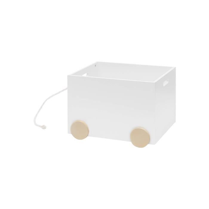 chariot de jeu malle blanc - mobili rebecca - enfant - chambre - laqué