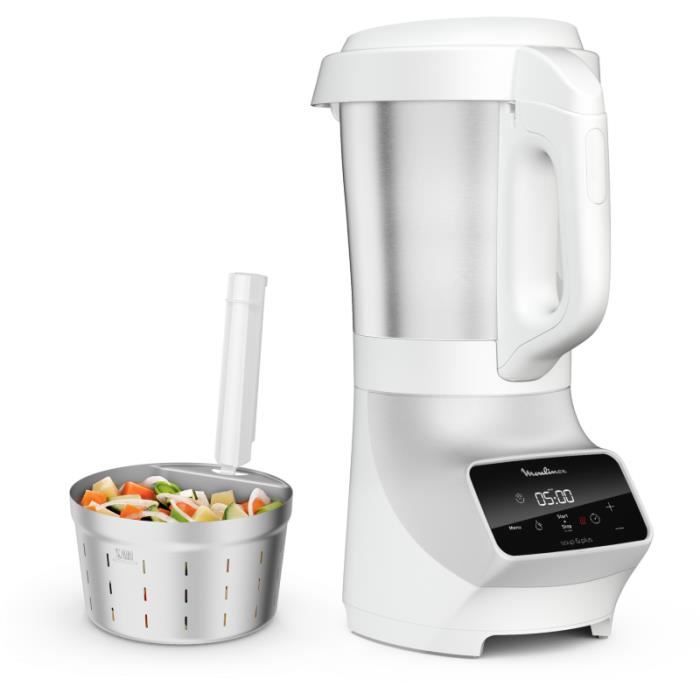 Photo de blender-chauffant-moulinex-soup-plus-lm926b00-blanc-2l-blender