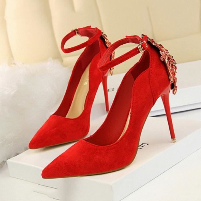Escarpins rouge daim hotsell