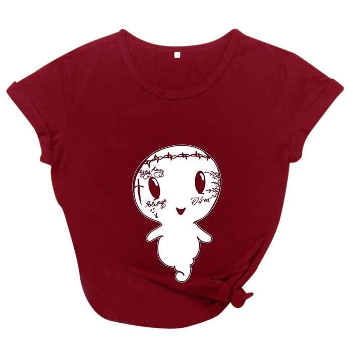 Haut Femme Manches Courtes Imprimé Floral - Coupe Ample Et Confortable Taille S à 3XL