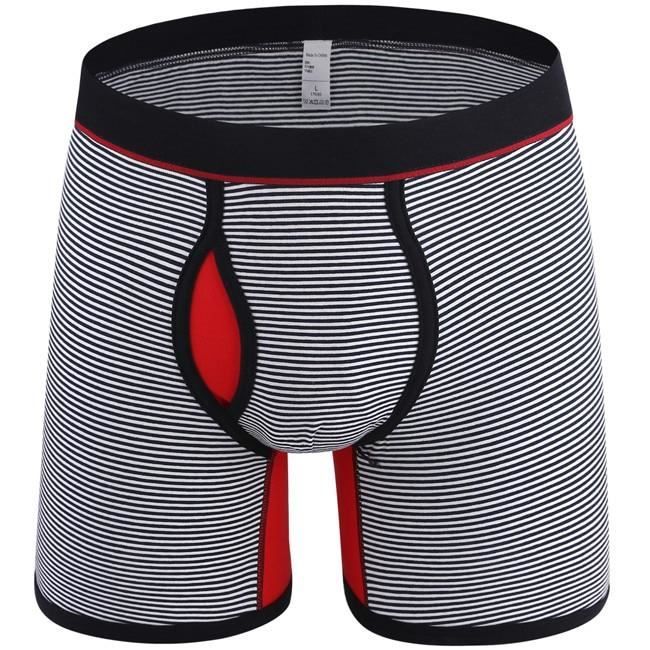 Sous vetement Marque Grande Taille A Rayures Boxer Sous Vetements Hommes Boxer Long Homme Culotte Calzoncillos Type 0710 Black B2 Blanc Cdiscount Pret a Porter