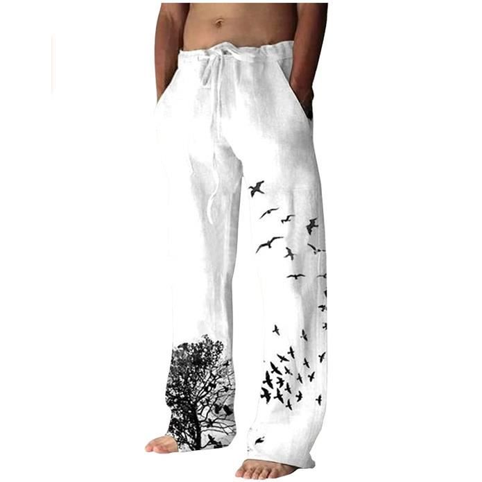 Pantalon De Jogging Homme Coton - Coupe Loose Décontractée - Pour Printemps/été, Plage, Vacances, Noël - 9