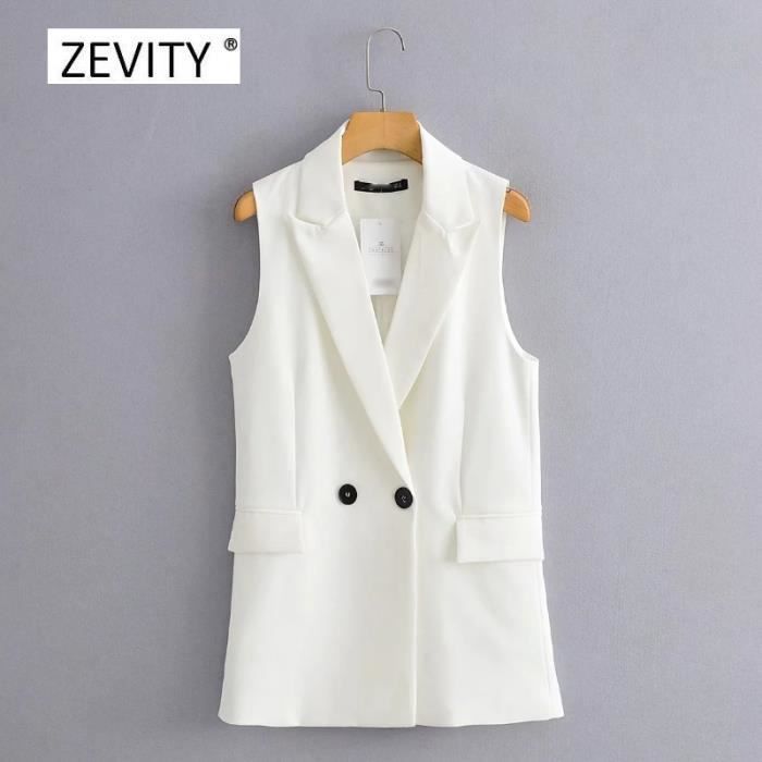 Gilet Coupe-vent Velocio Femme, Noir Et Blanc Rayé, Sans Manches, Fermeture éclair, Taille L
