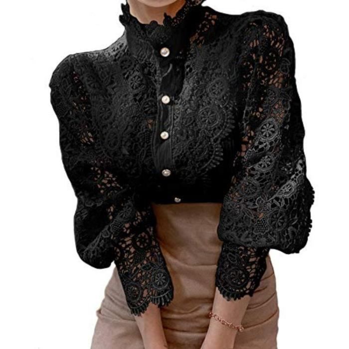 Chemisier femme Chemises en Patchwork de dentelle pour col FRESCK