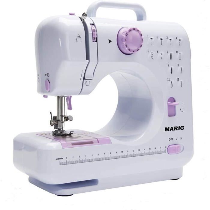 Machine à Coudre MARIG FHSM-505 Pour Débutants - 12 Points De Couture, Double Fil, 2 Vitesses, Manuel En 5 Langues Inclus Machine à Coudre MARIG FHSM-505 Pour Débutants - 12 Points De Couture, Double Fil, 2 Vitesses, Manuel En 5 Langues Inclus