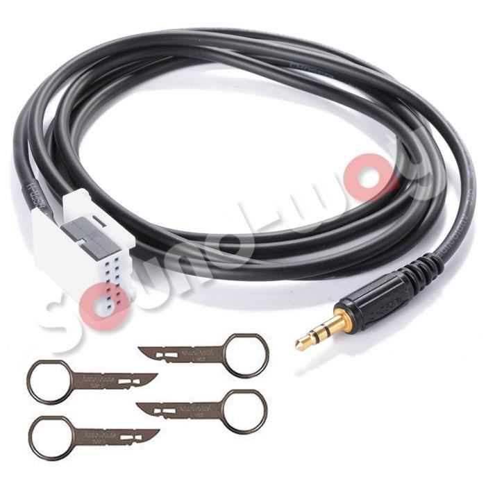 Câble AUX Pour Autoradio Peugeot/Citroën RD4 - Connexion Jack 3.5mm - Compatible Smartphone Et MP3