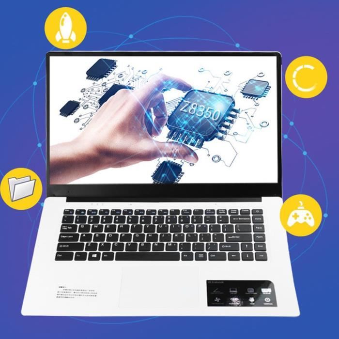 Top achat PC Portable Ordinateur portable ultra-mince 14,1 pouces Netbook 1366 * 768P Écran pixel 2 Go + 32 Go blanc pas cher