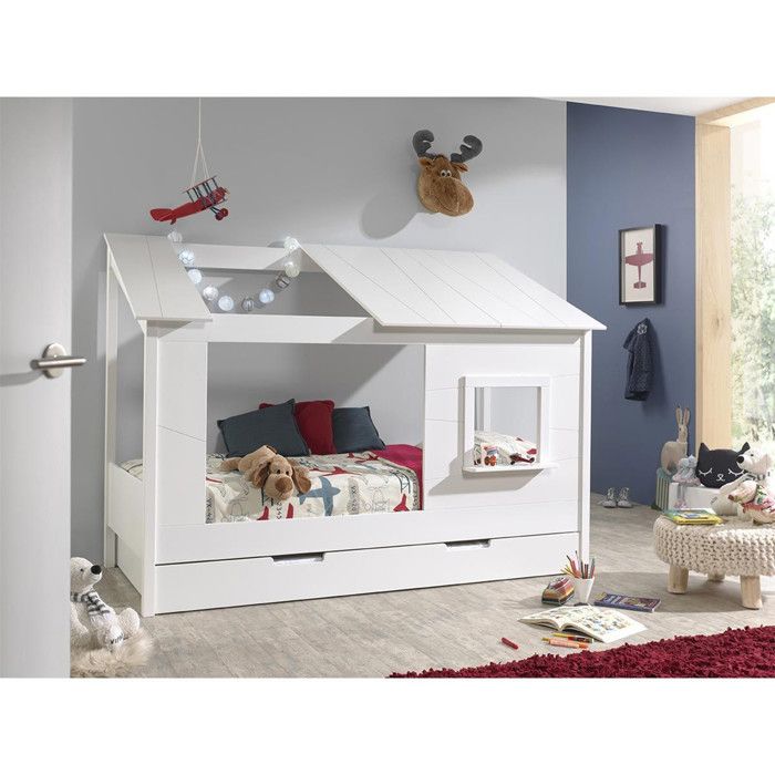 Pack Lit Cabane Enfant Tiroir Housebed Ii Blanc Paris Prix Cdiscount Maison