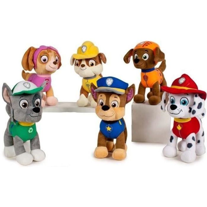La Pat Patrouille Paw Patrol Peluche Personnage Ruben Bulldog Anglais Specialiste Des Constructions 30cm Debout Couleur Jaune Cdiscount Jeux Jouets