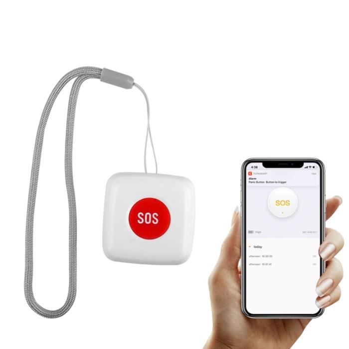 Bouton d'urgence SOS sans fil d'appel à distance pour soignant Alarme de chute de téléavertisseur KIT ALARME - PACK ALARME