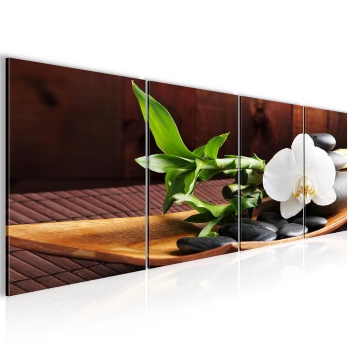 Runa Art Orchid Feng Shui Quadri Soggiorno Grande Rosa Pietre Zen 120 x 80 cm 3 Pezzi Decorazione Murale 502031a