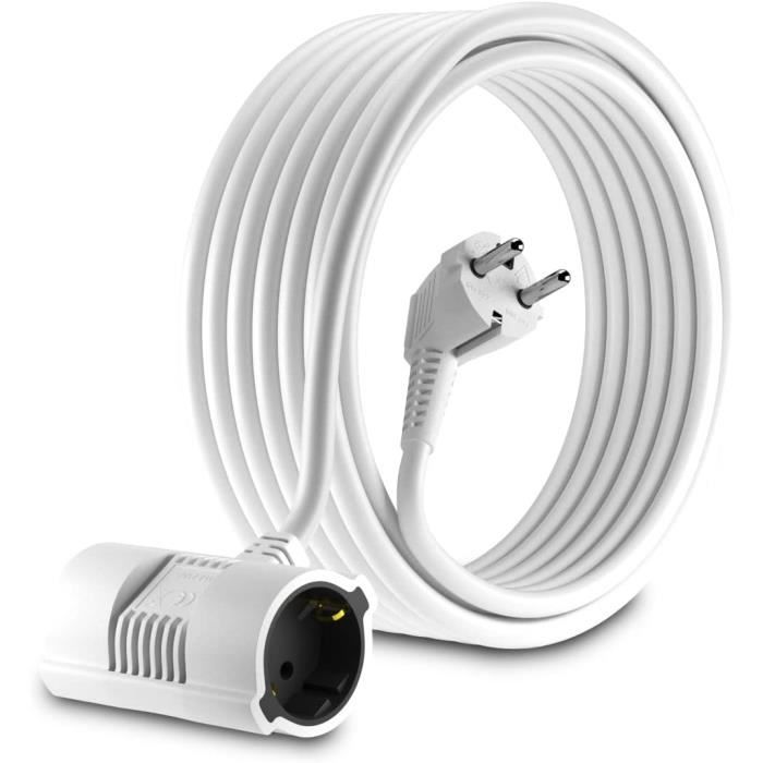 HuaLiSiJi Cable D'extension Schuko Coudé 16A 250V Mini Rallonge Electrique Rallonge électrique
