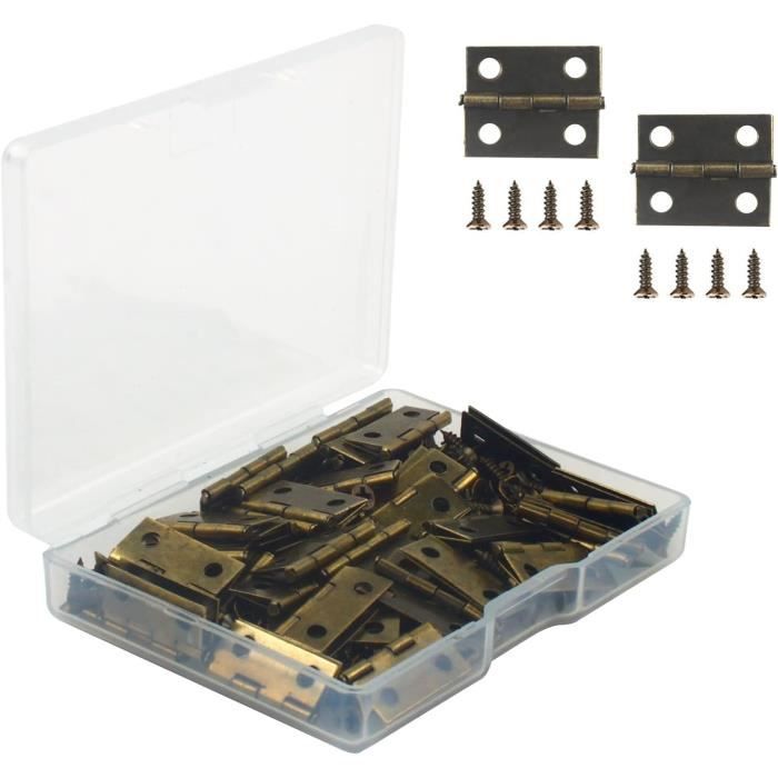 18 x 15 mm Mini Charnières Modelisme, 50 Pièces Petit Charniere Invisible Inox Durable et