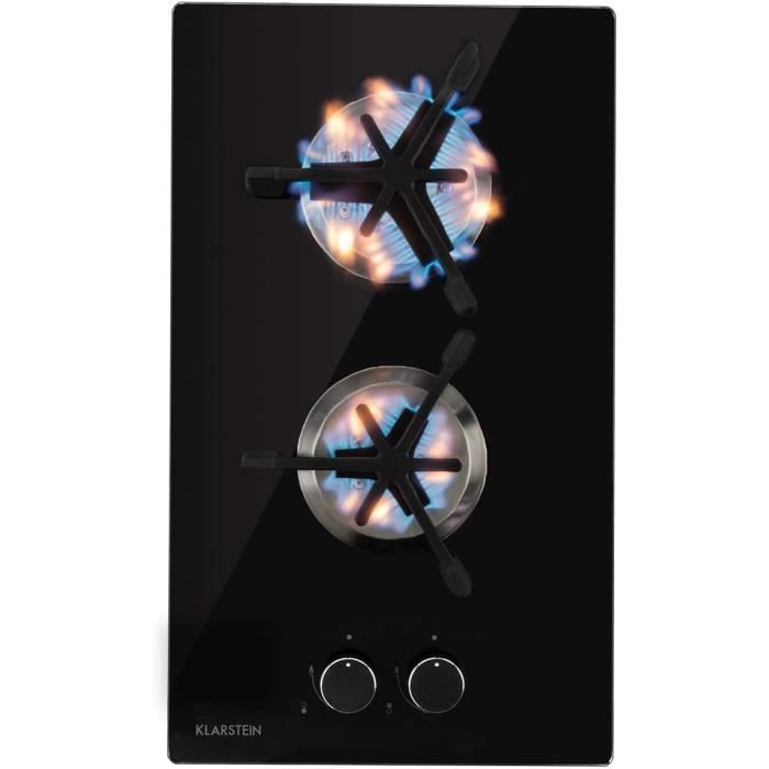 Plaque De Cuisson Gaz Klarstein 2 Feux - 4000W - Acier Inoxydable - Allumage Électrique - Encastrable - Gaz Naturel Ou GPL