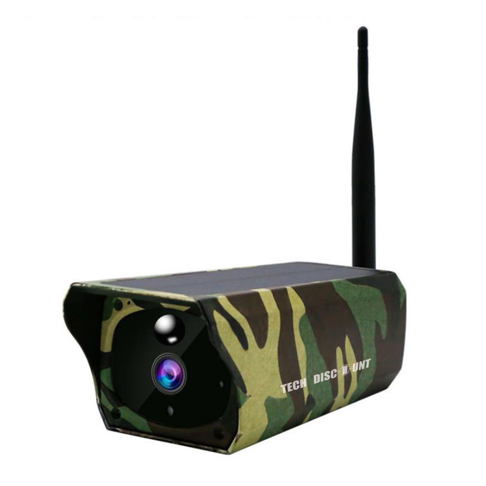 TD® Caméra solaire de camouflage extérieure Caméra de surveillance étanche WiFi à distance 2 millions de pixels