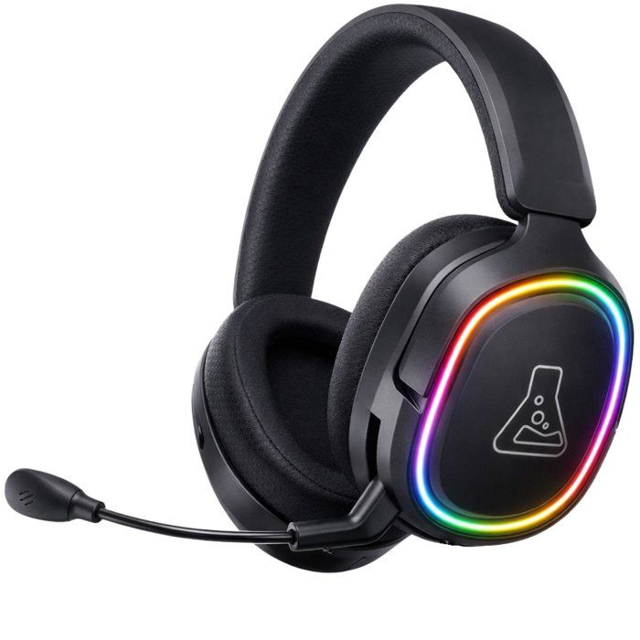 Casque gaming sans fil RGB - THE G-LAB - KORP RUBIDIUM - Tissu - Micro Rétractable - Stéréo - Toutes Plateformes