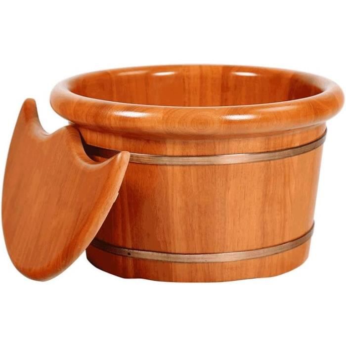 Bassin En Bois Pour Bain De Pieds – Double Poignée, Design Acupoints – Neuf, Seau Relaxant