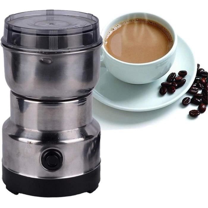 Moulin à Café Électrique LULUWA 200W – Broyeur Acier Inox 500ml Pour Café, Épices, Noix