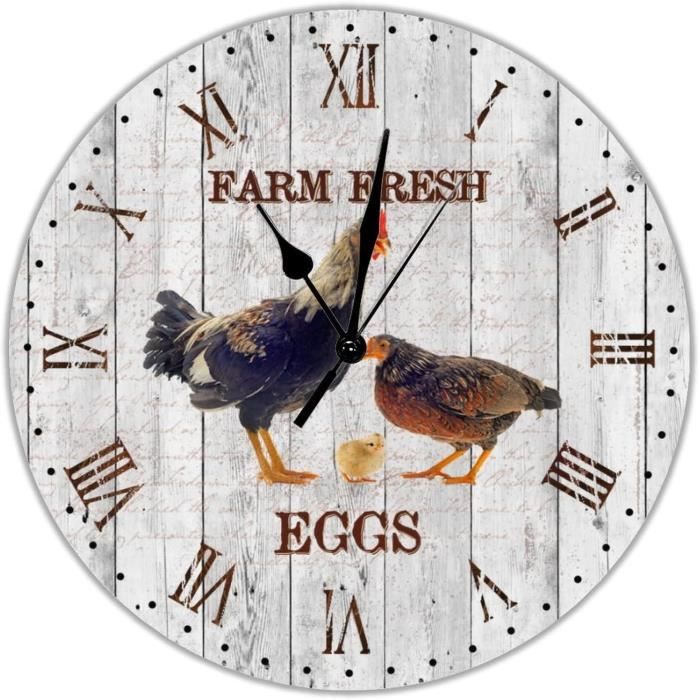 Horloge De Cheminée En Bois Massif Style Vintage – Mouvement Silencieux à Piles – Cadran Numérique Grand Format – 33,3 X 20,2 Cm - 11