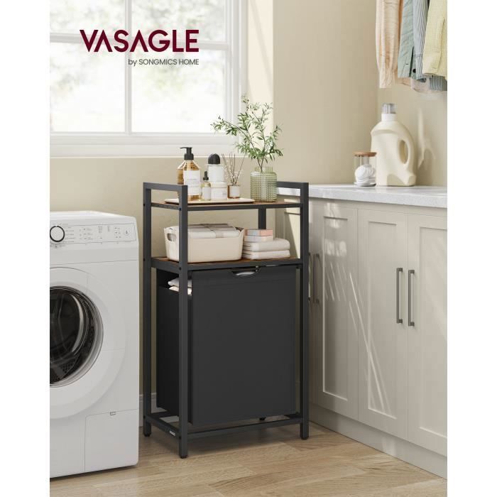 Panier De Rangement Vintage Cuir Noir Porte-revues Caddy Avec Poignées