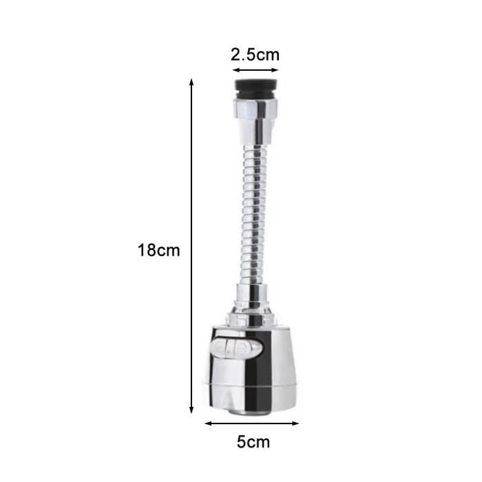 Robinet Mitigeur - Rotatif à 360° - avec Douchette Extensible - 2 Modes