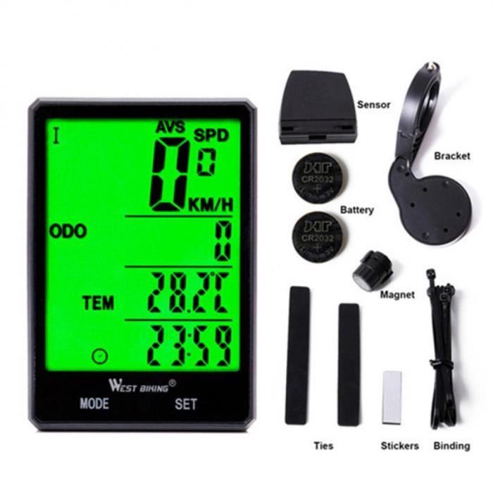 Compteur De Vitesse Vélo GPS Sans Fil 2,4 Pouces - Ordinateur De Vélo