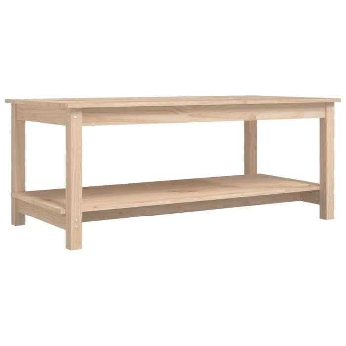 Table basse - ZERODIS - A822272 - Bois massif de pin - 110x55x45 cm - Style scandinave moderne
