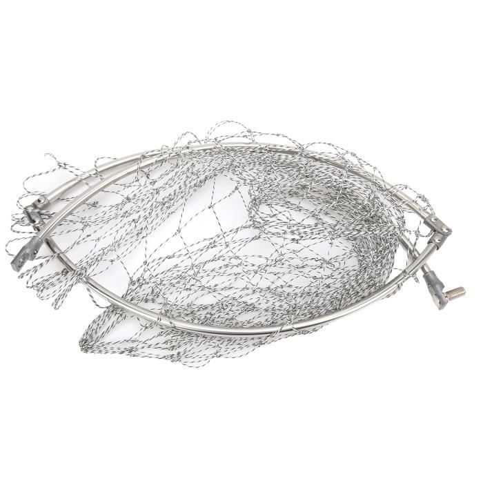 Filet De Pêche Pliable En Alliage Aluminium - Maille Fine, Avec Boucle Et Clip - Pour Poissons, Crevettes, Oiseaux