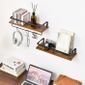 Ibuyke Lot De 2 Etagere Murale Rangement En Bois Metal Avec Porte