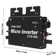 Micro Inverter Solar Power Grid Tie 600W WIFI Contrôle Identification Automatique AC120 230V IP65 Imperméable à l’eau (Noir) 98666-1