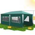 Izrielar Tente de jardin avec parois latérales fenêtres Tente Fête pavillon réception portable 3*6M Vert TENTE DE DOUCHE-1