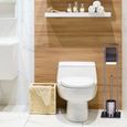Relaxdays Ensemble support brosse WC porte-papier toilettes fer chromé serviteur HxlxP: 72 x 19 x 19 cm, noir/bronze-1