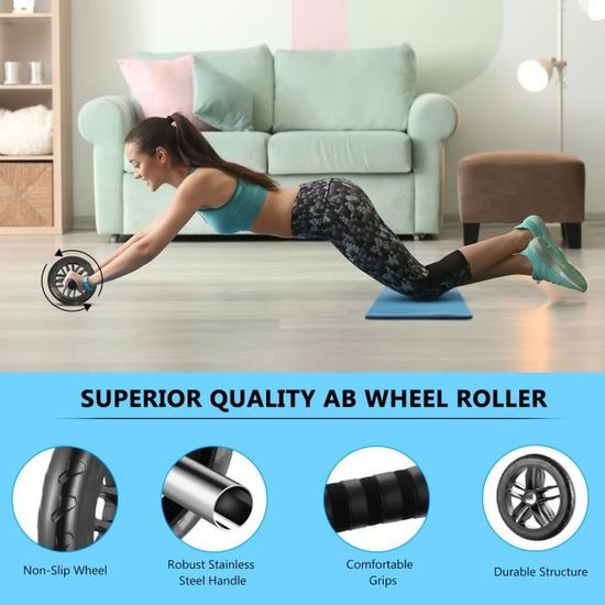 Poignées De Pompes 3 En 1 Avec Roue Abdominale Et Bandes De Fitness - équipement De Musculation Pliable Pour Maison - 4