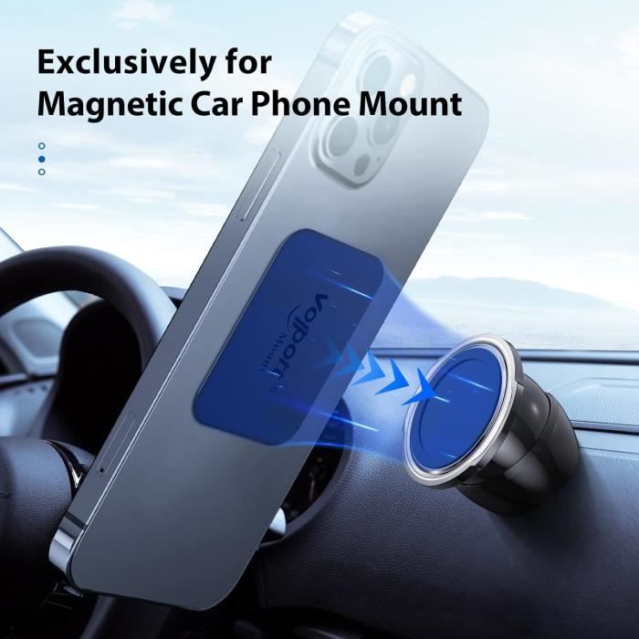 10 Plaques Métalliques Pour Support Magnétique Voiture - Adhésif 3M Fort - Compatible IPhone Samsung