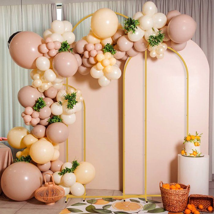 Kit Déco Mariage WEIERYUE 3 Pièces - Arche Fleurs Tournesol + Voilage Blanc 6m