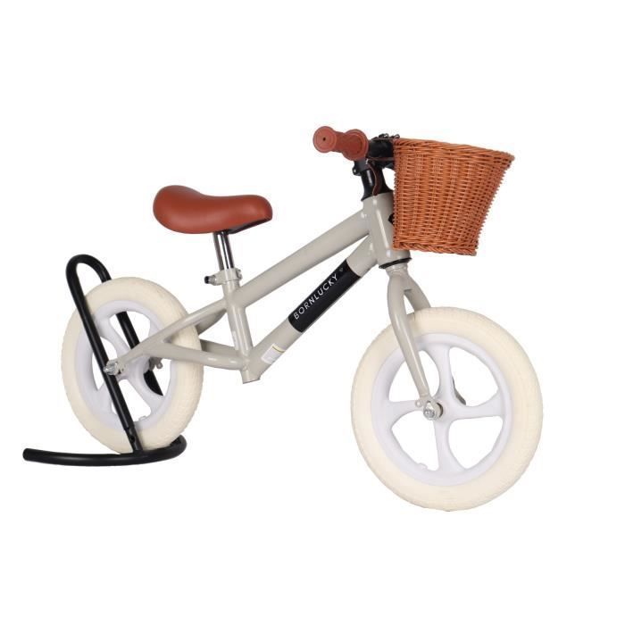 Born Lucky Draisienne avec Selle Reglable Panier Parfait pour les Enfants de 2 a 5 ans Olive Cdiscount Jeux Jouets