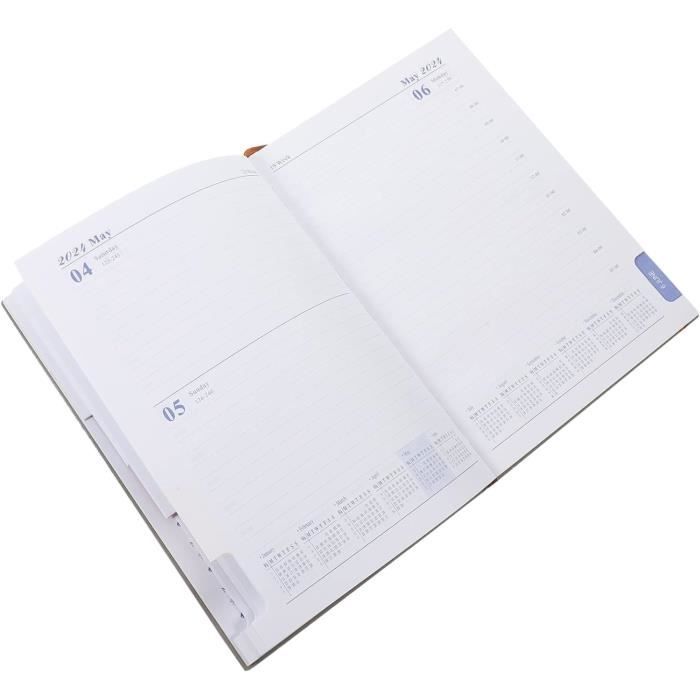 Bloc-notes 2024 Agenda A5 planificateur cahier 365 jours bloc-notes  quotidien hebdomadaire Plan journal avec calendrier Index autocollant  bureau