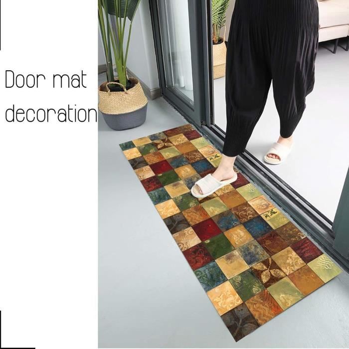 Tapis De Couloir Au Metre Long Lavable Antiderapant Moderne Motifs Géométriques Tapis Berbere