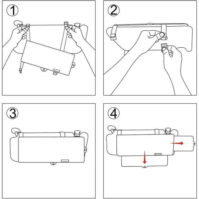 Extension Pare-Soleil Voiture Junzheng - Anti-éblouissement Pare-brise, Protection UV Conducteur Passager, Rallonge Facile