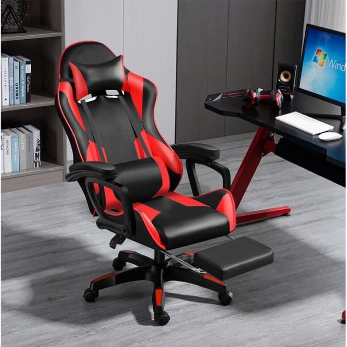 Fauteuil Gamer Ergonomique Inclianble Coussin T ti re Repose pieds fauteuil-gamer-ergonomique-inclianble-coussin-t-ti-re-repose-pieds