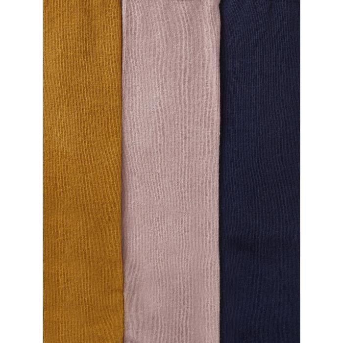 VERTBAUDET Lot de 3 paires de collants fille moutarde 27 30