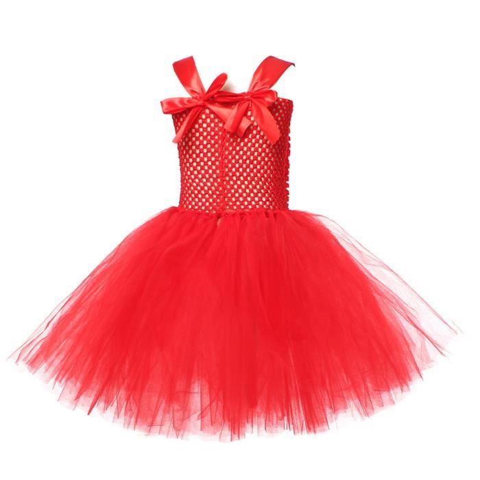 Amycute Robe Princesse En Coton Et Tulle - Avec Serre-tête à Pois - Baptême, Anniversaire, Carnaval, Halloween - Enfant