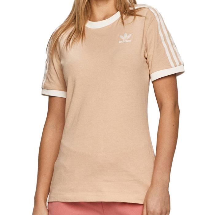 T shirt Beige Femme Adidas Stripes Beige Cdiscount Pr t Porter