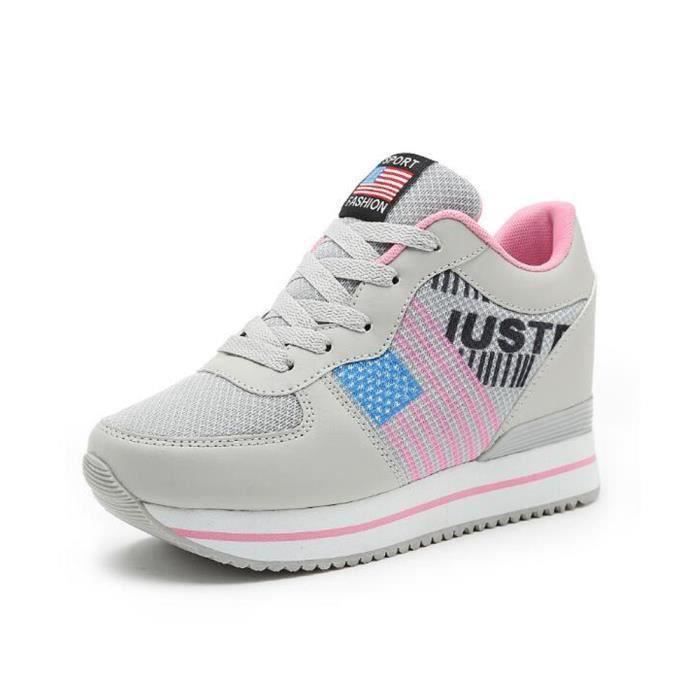 Chaussures Multisport Femme Basket Chaussures De Course Run Feminine Respirante Chaussure Gris Gris Cdiscount Sport