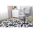Tapis salon shaggy 100 x 160 cm - descente de lit chambre grande taille tapis poils longs moderne Motif noir et blanc-2